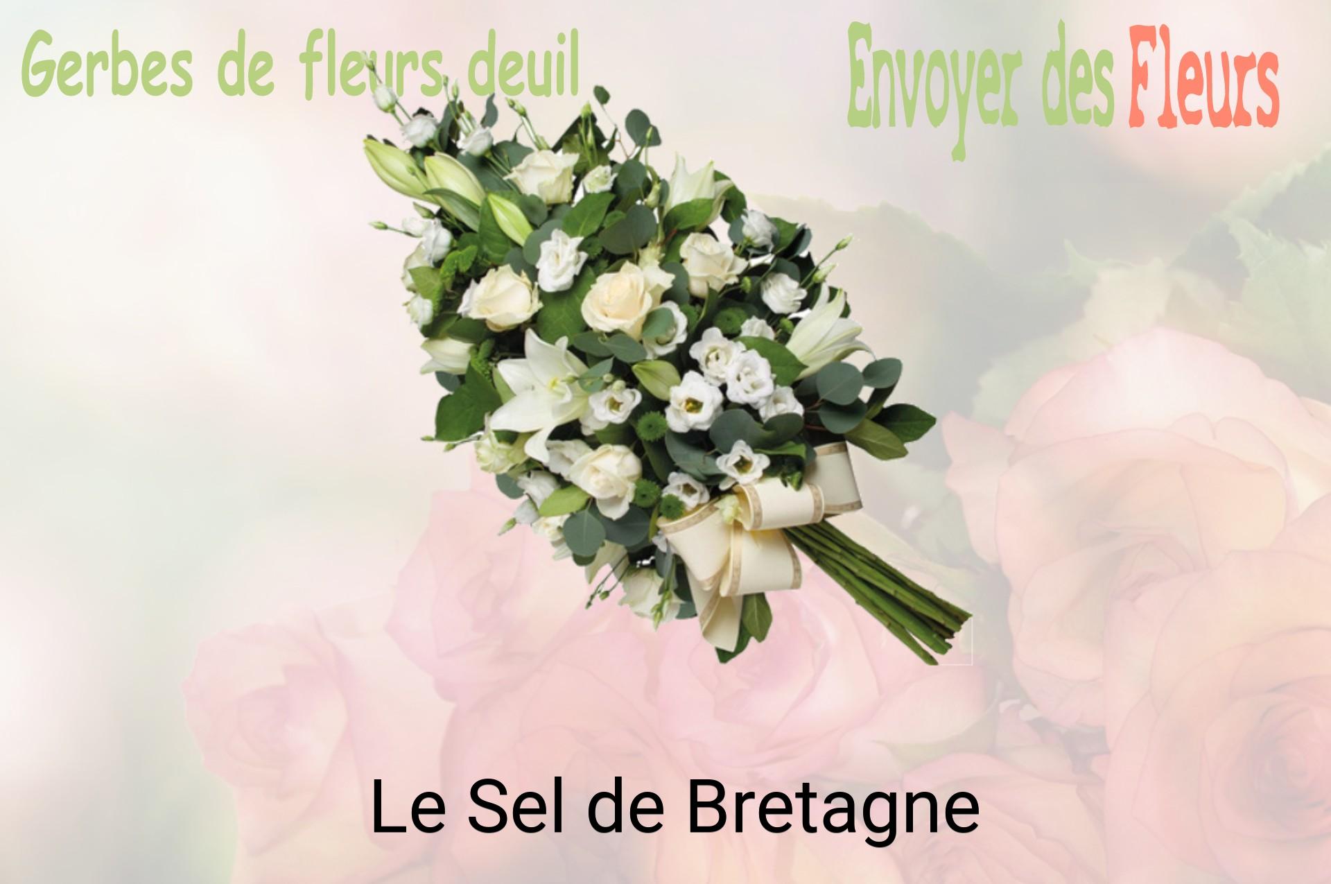 Gerbe de fleurs de deuil livrée à Le Sel-de-Bretagne